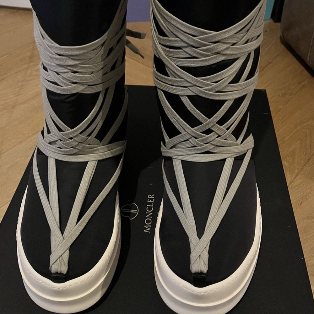 Moncler Rick Owen’s Megalace Bicgrock Black Boots
